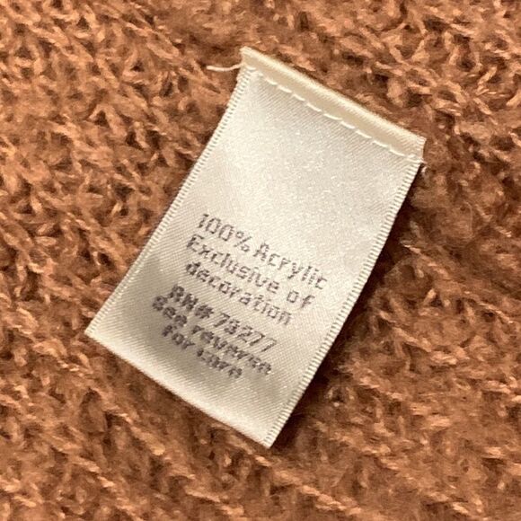 2️⃣0️⃣% Lauren Conrad | Women’s Sequin Flower Bell Sleeve Rust Orange Sweater - Picture 11 of 12